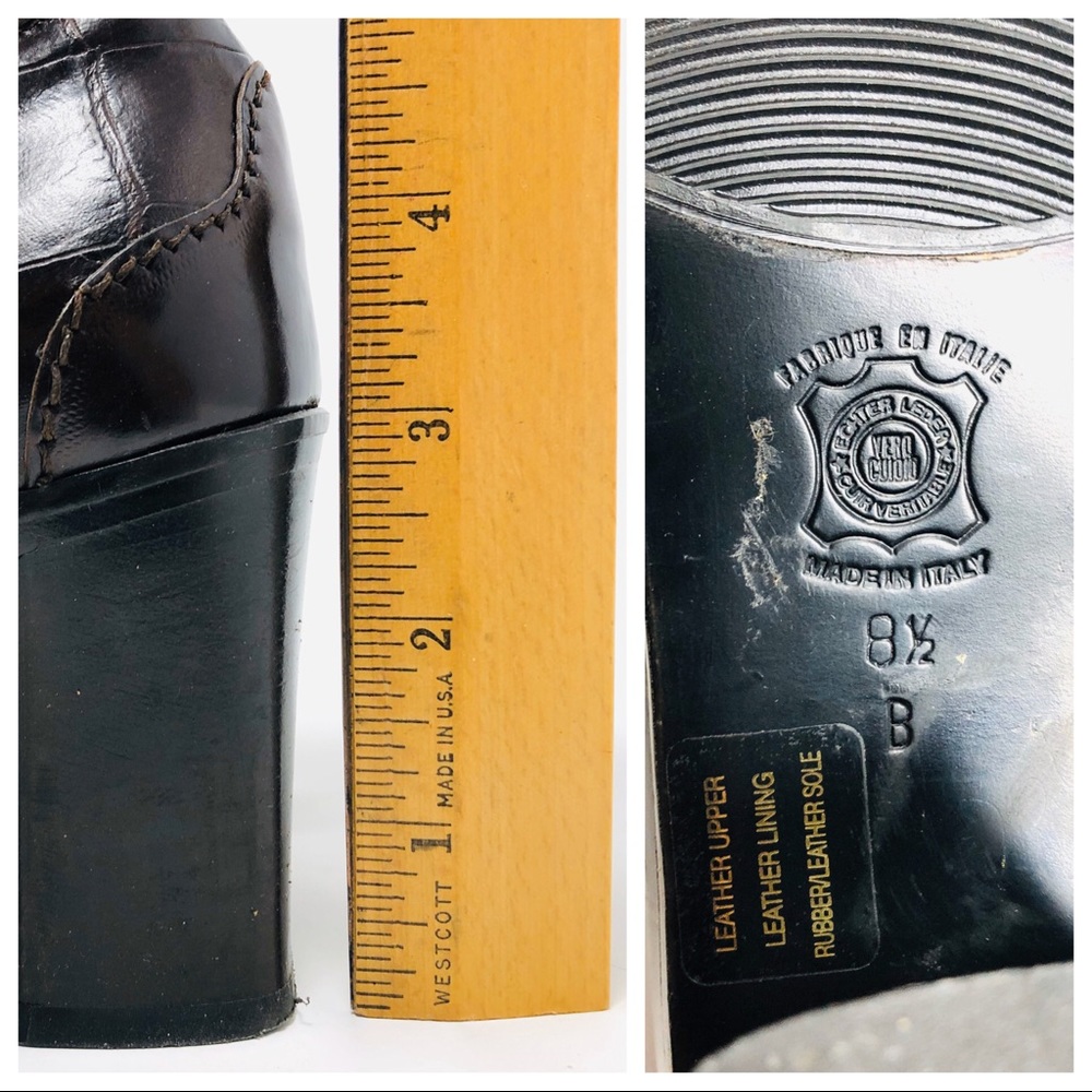 KENNETH COLE brown heeled leather loafers, made in Italy, size 8.5 - Picture 7 of 7